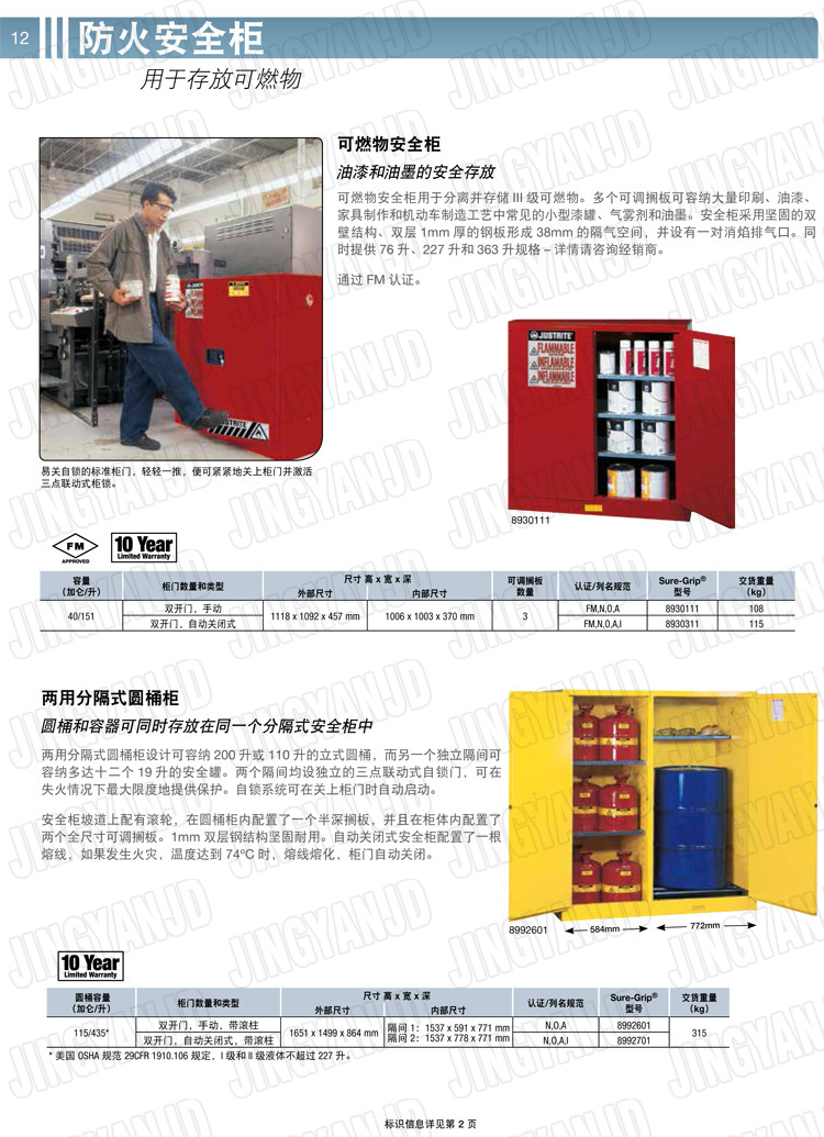 美國杰斯瑞特，防火安全柜，justrite防火柜，justrite安全柜，防爆柜justrite